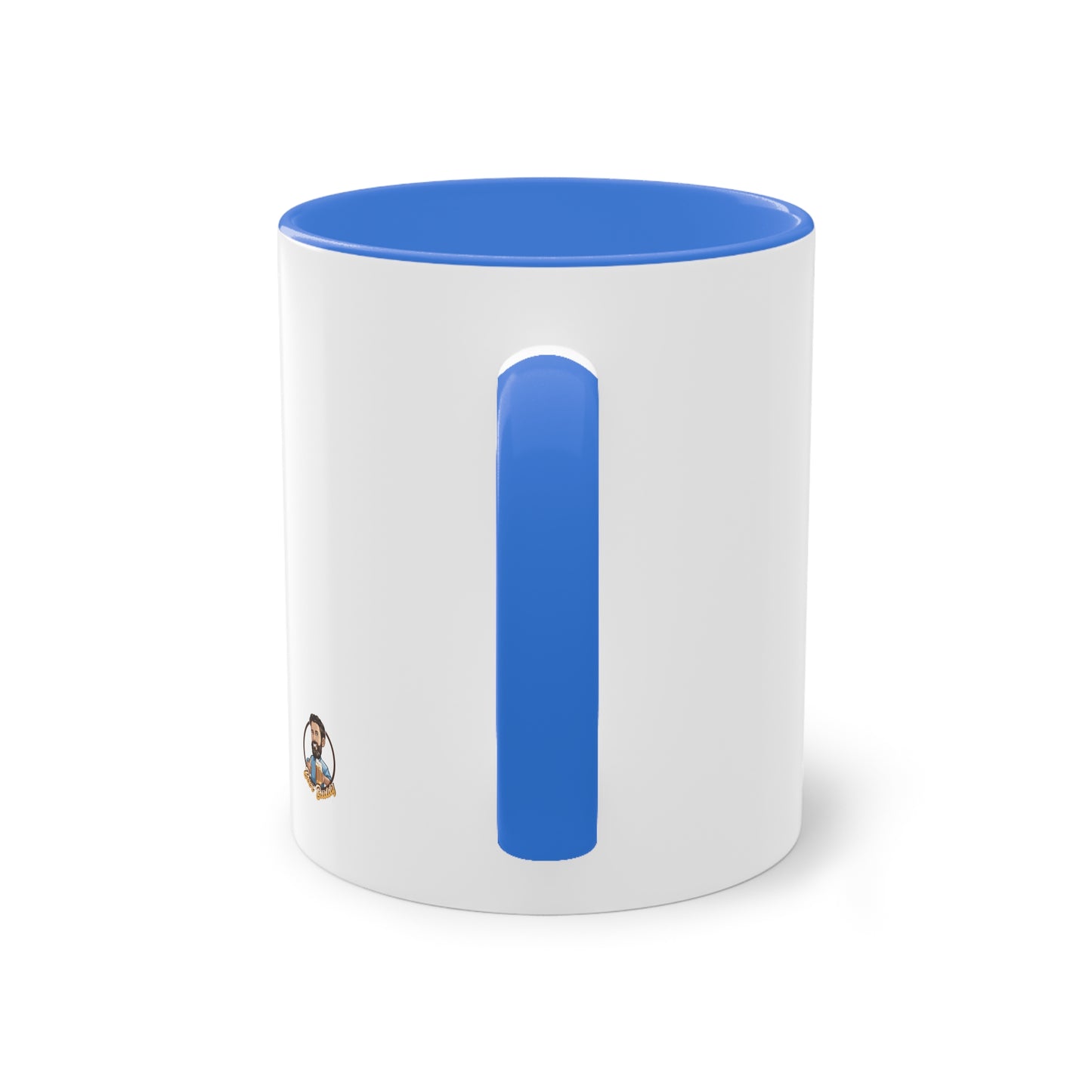 Two-tone coffee cup: Coffee in the morning, beer in the evening.