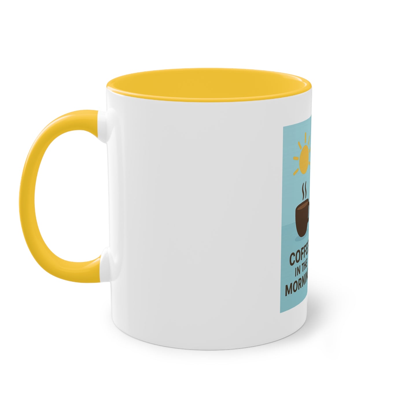 Two-tone coffee cup: Coffee in the morning, beer in the evening.