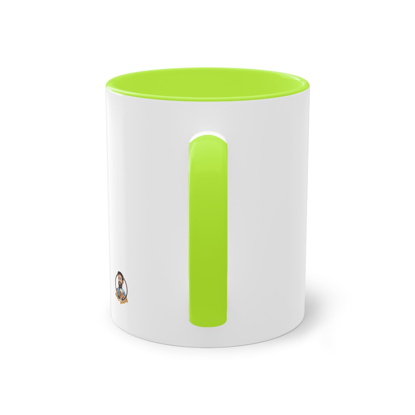 Two-tone coffee cup: Coffee in the morning, beer in the evening.