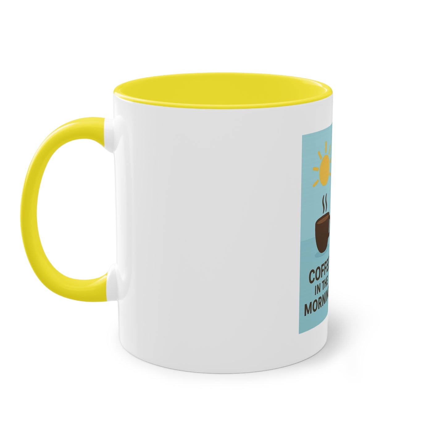 Two-tone coffee cup: Coffee in the morning, beer in the evening.