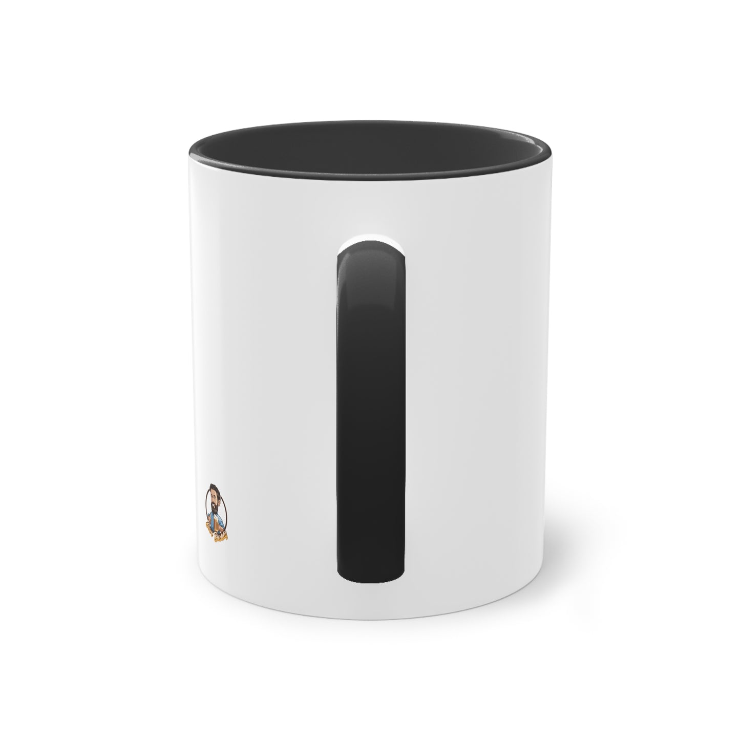 Two-tone coffee cup: Coffee in the morning, beer in the evening.
