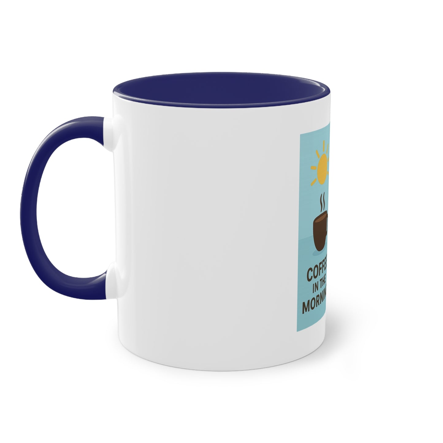 Two-tone coffee cup: Coffee in the morning, beer in the evening.