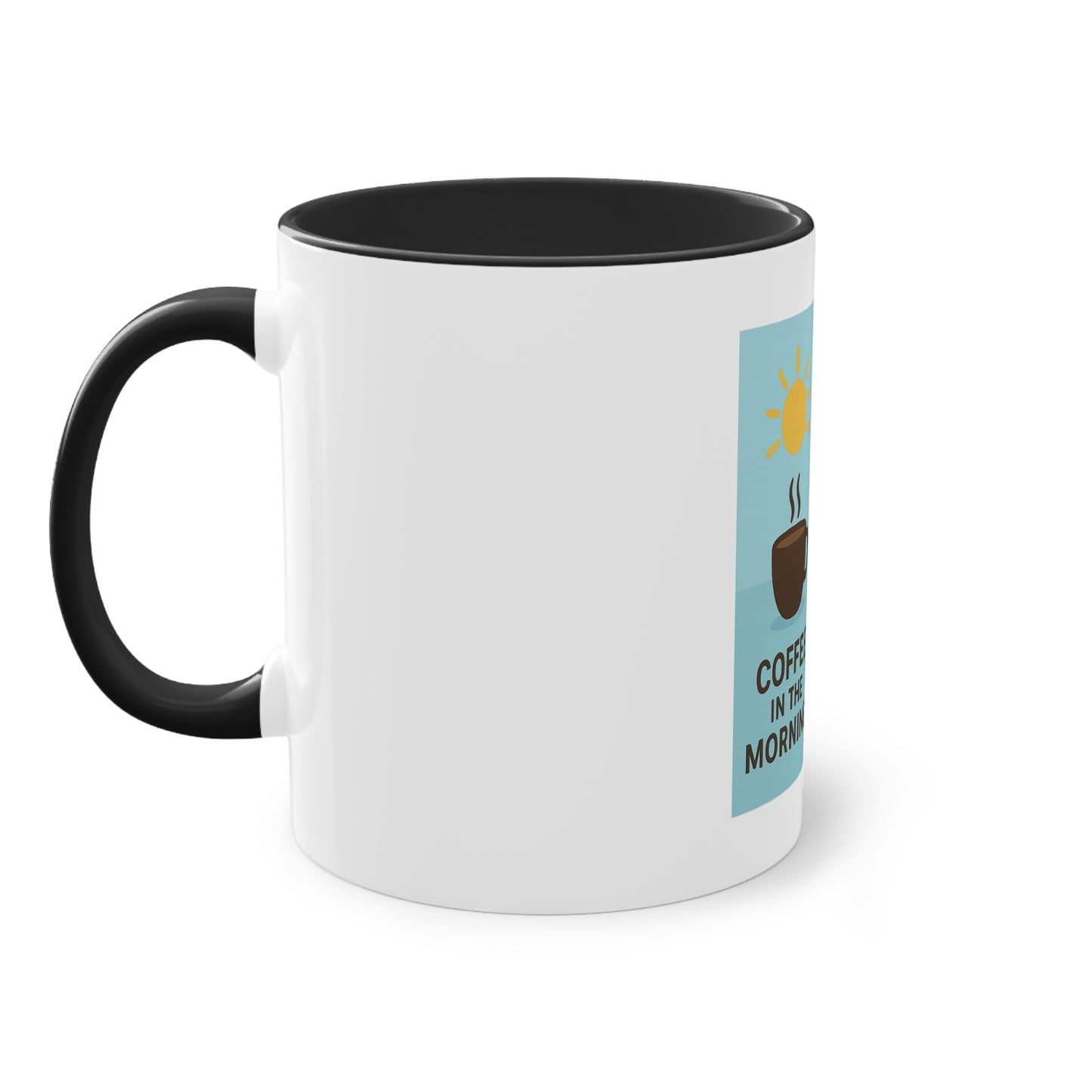 Two-tone coffee cup: Coffee in the morning, beer in the evening.