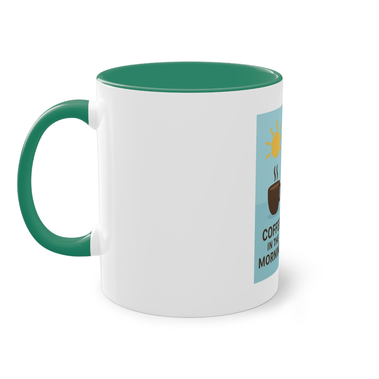 Two-tone coffee cup: Coffee in the morning, beer in the evening.