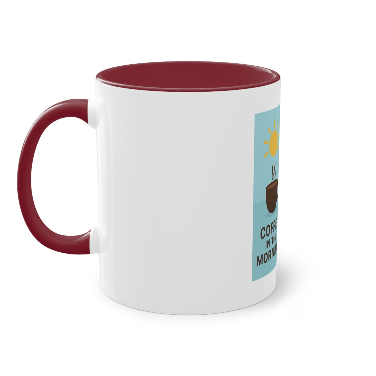 Two-tone coffee cup: Coffee in the morning, beer in the evening.