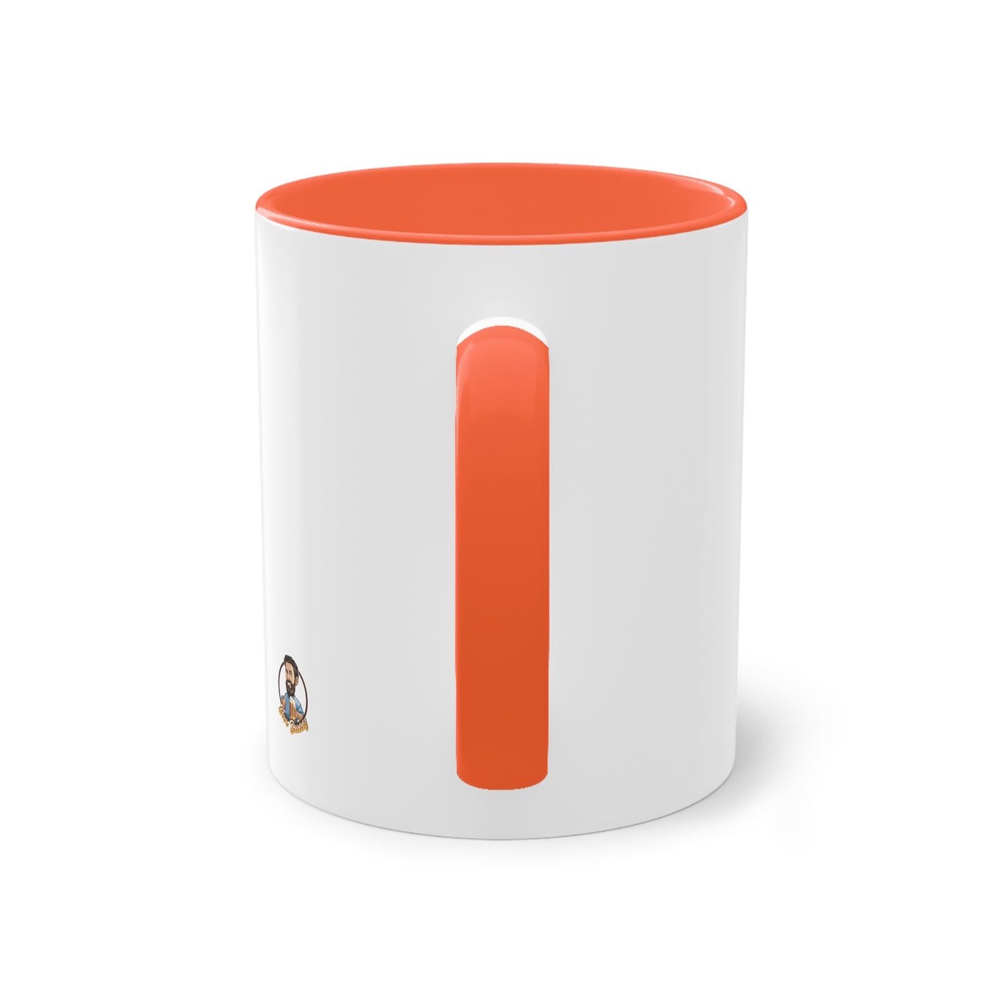 Two-tone coffee cup: Coffee in the morning, beer in the evening.