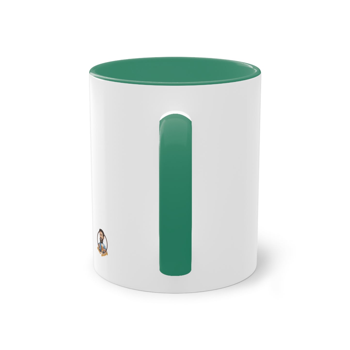 Two-tone coffee cup: Coffee in the morning, beer in the evening.