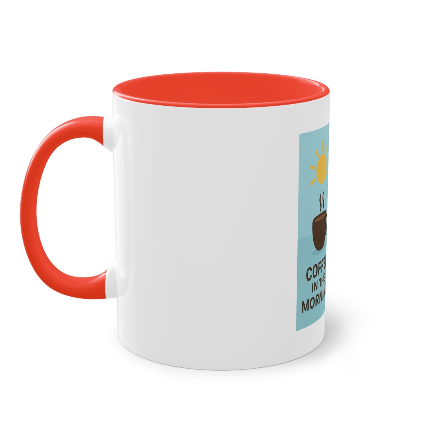 Two-tone coffee cup: Coffee in the morning, beer in the evening.