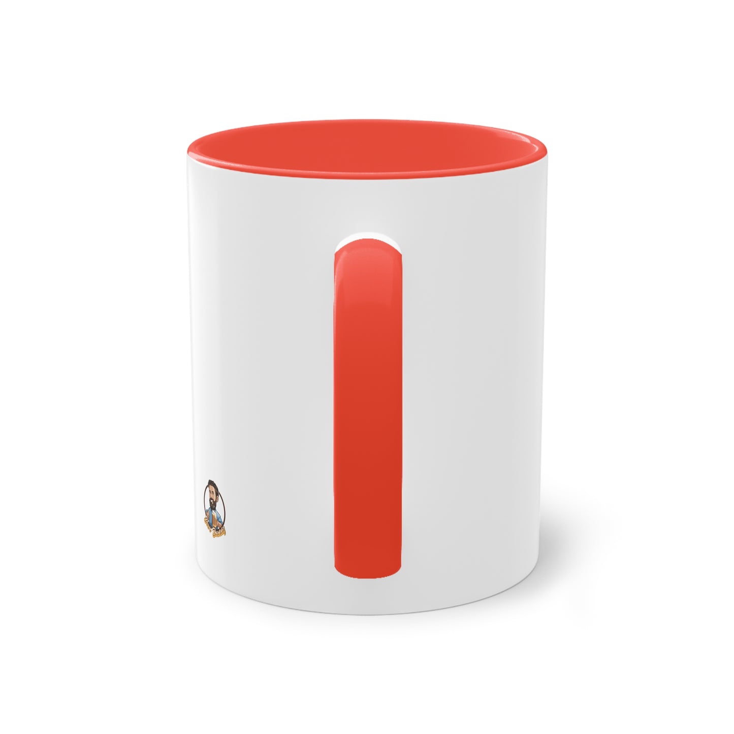 Two-tone coffee cup: Coffee in the morning, beer in the evening.